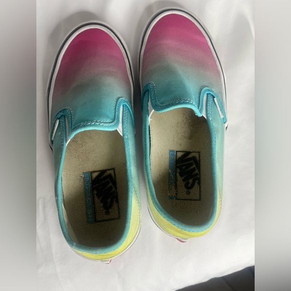 VANS Blue and Pink Ombre Slip-On Sneakers size 5 men and 6.5 woman - Picture 10 of 12
